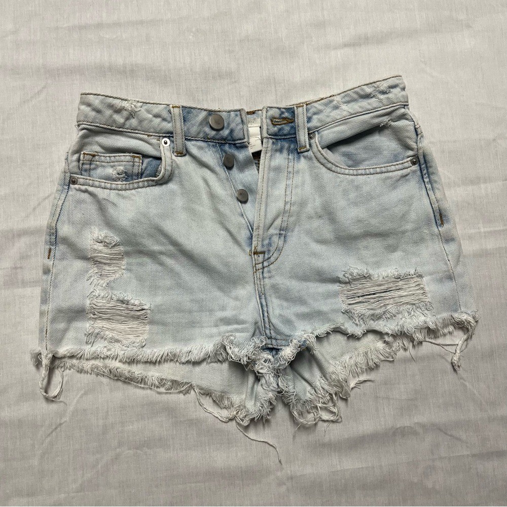 Distressed Denim Shorts