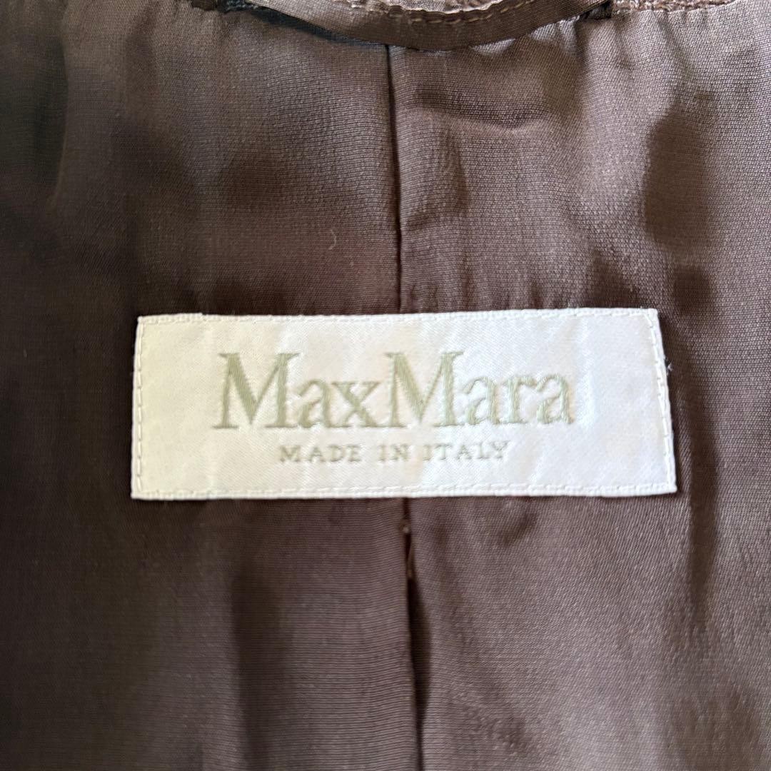 MAX MARA Collarless Jacket, Women’s, Linen, Brown, Size L