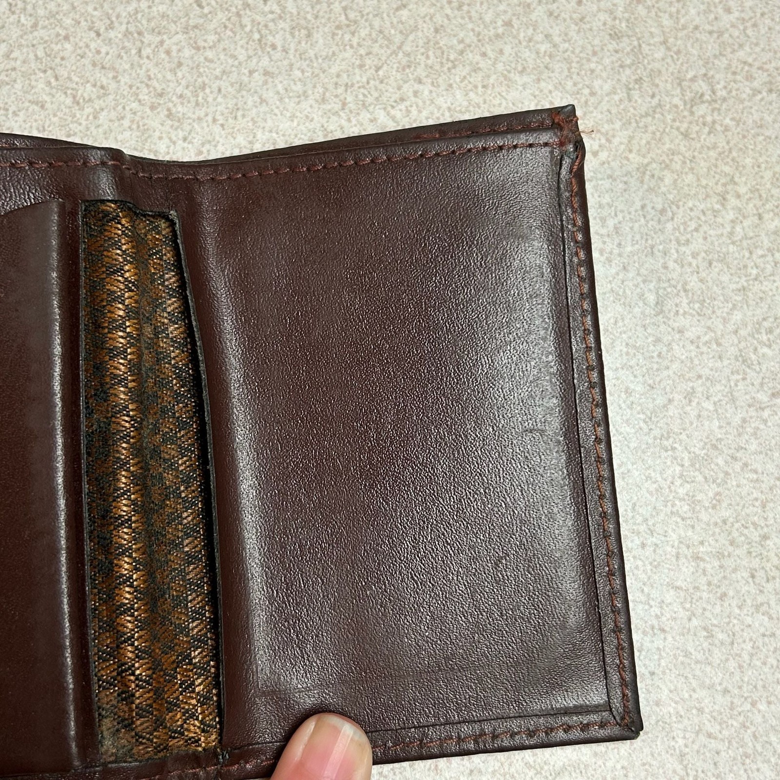 Vintage Coach Brown Leather Trifold Wallet