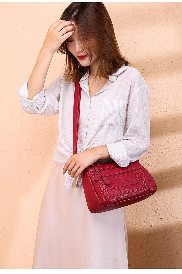 Shoulder Bag for Women, Soft PU Leather Purses with Multi Pockets Crossbody Bag