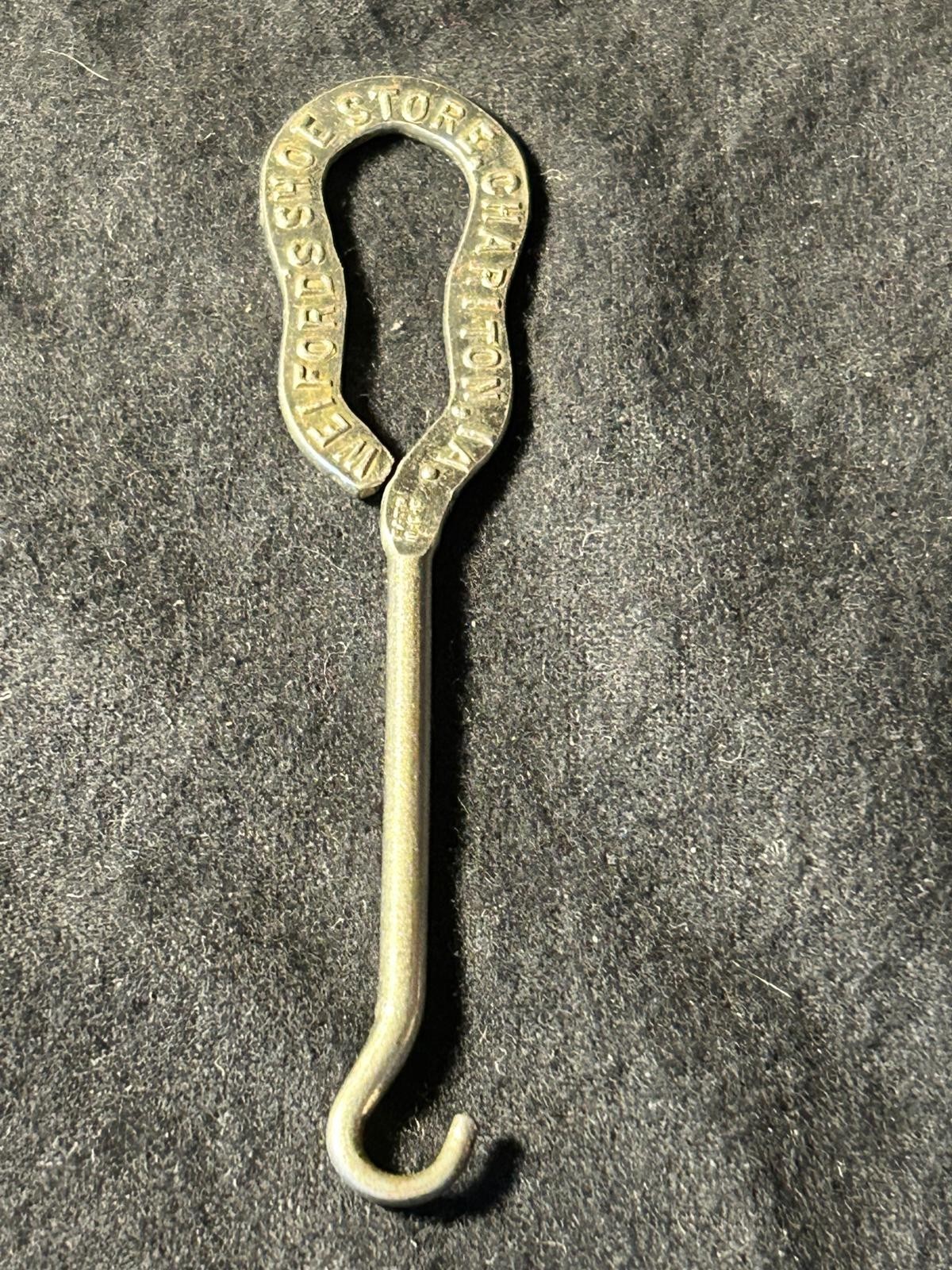 Vintage Boot/Shoe Button Hook Welford Shoe Store Chariton, Iowa Advertising