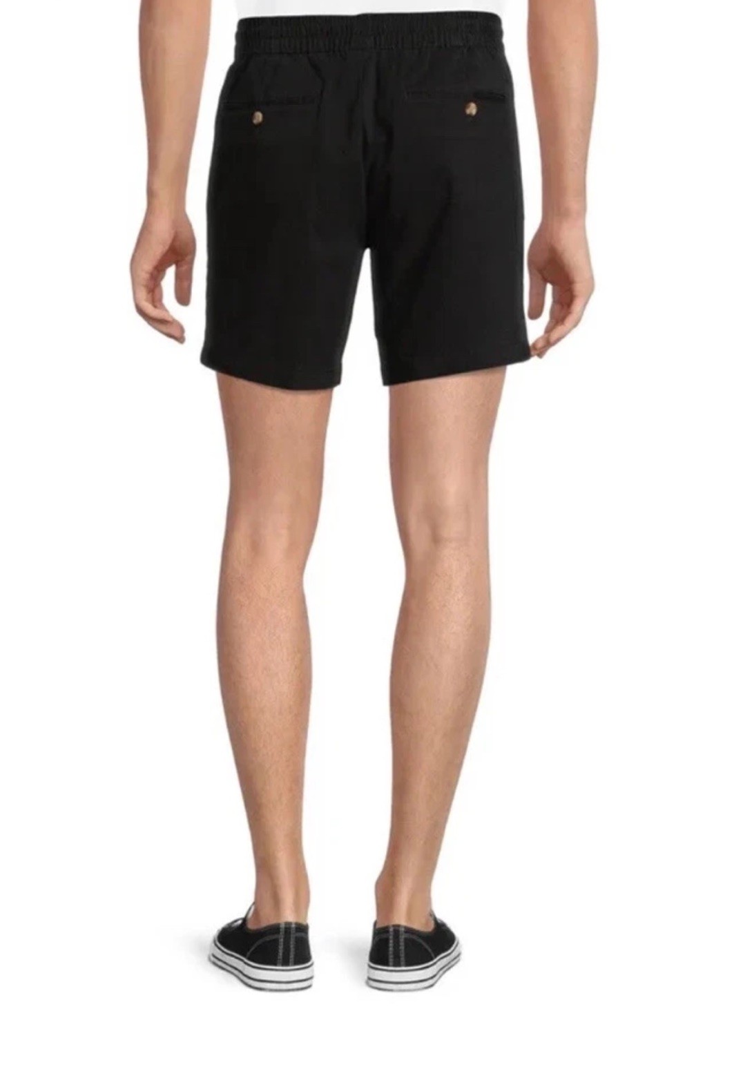 George Men’s Woven Pull On Shorts Black Elastic Waist 2XL (44-46) 7” Inseam NWT