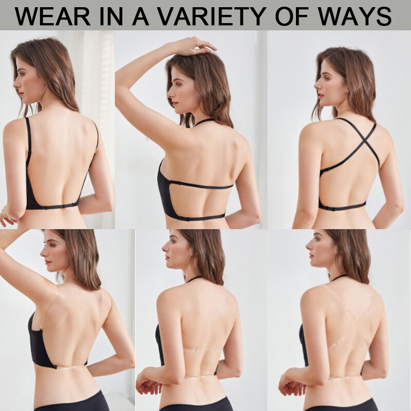 Women Low Back Bra Deep U Plunge Backless Bra Multiway Convertible Low Cut Open