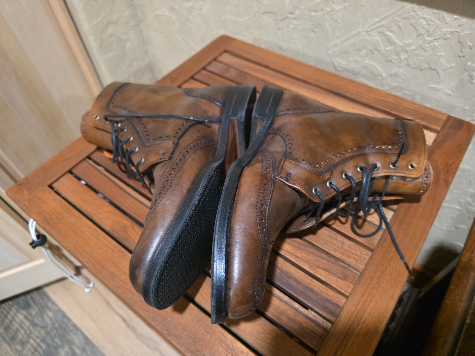 ALLEN EDMONDS 9EEE DALTON BOURBON WINGTIP BOOTS 9 3E