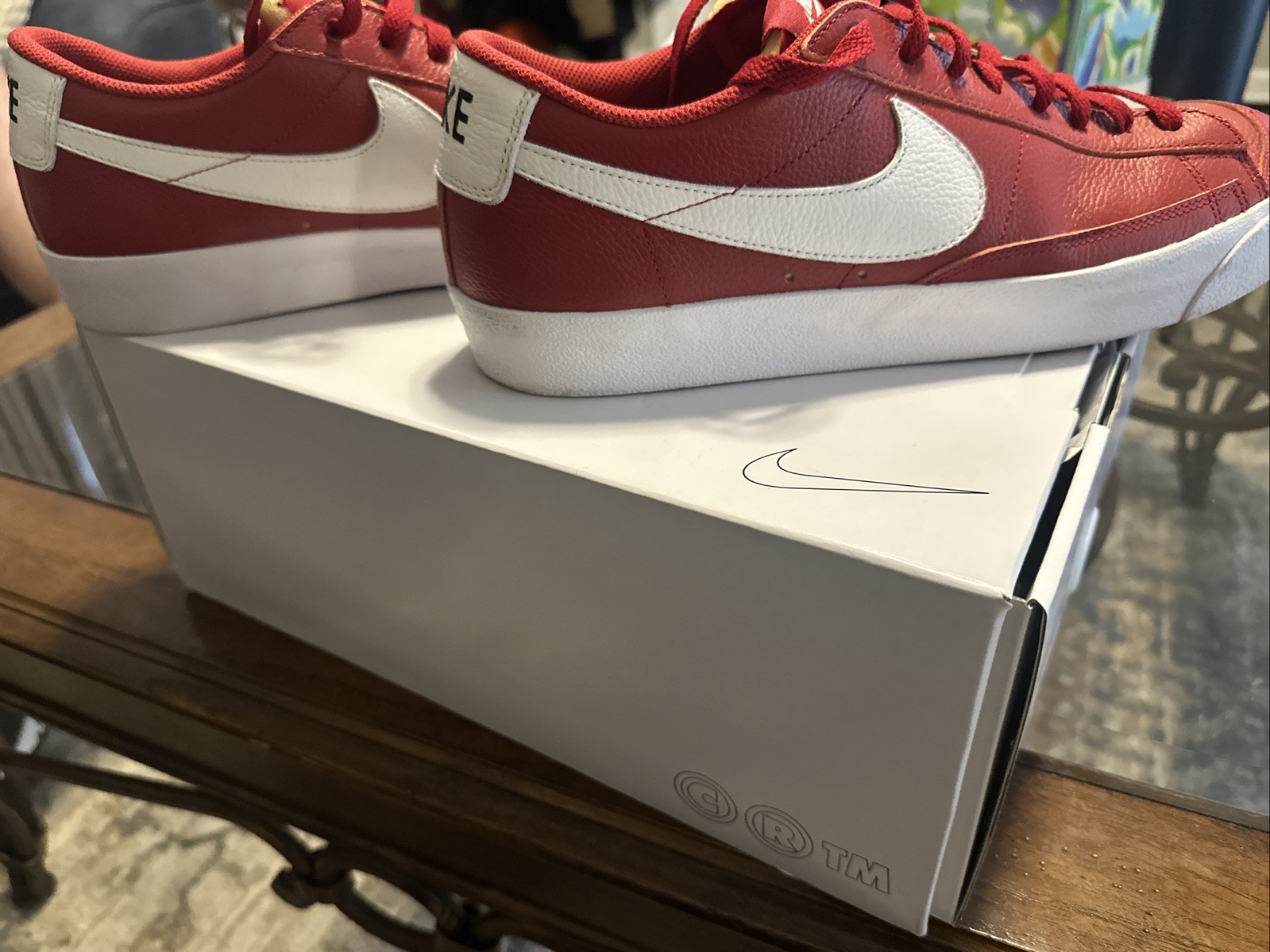 Nike Men’s Low Top Blazers, Size 13 Custom, Red And White Worn Once. 9