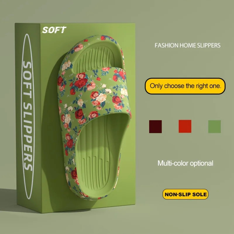 Cloud Slippers Floral Slide Sandals EVA Soft Indoor Outdoor Unisex Shoes