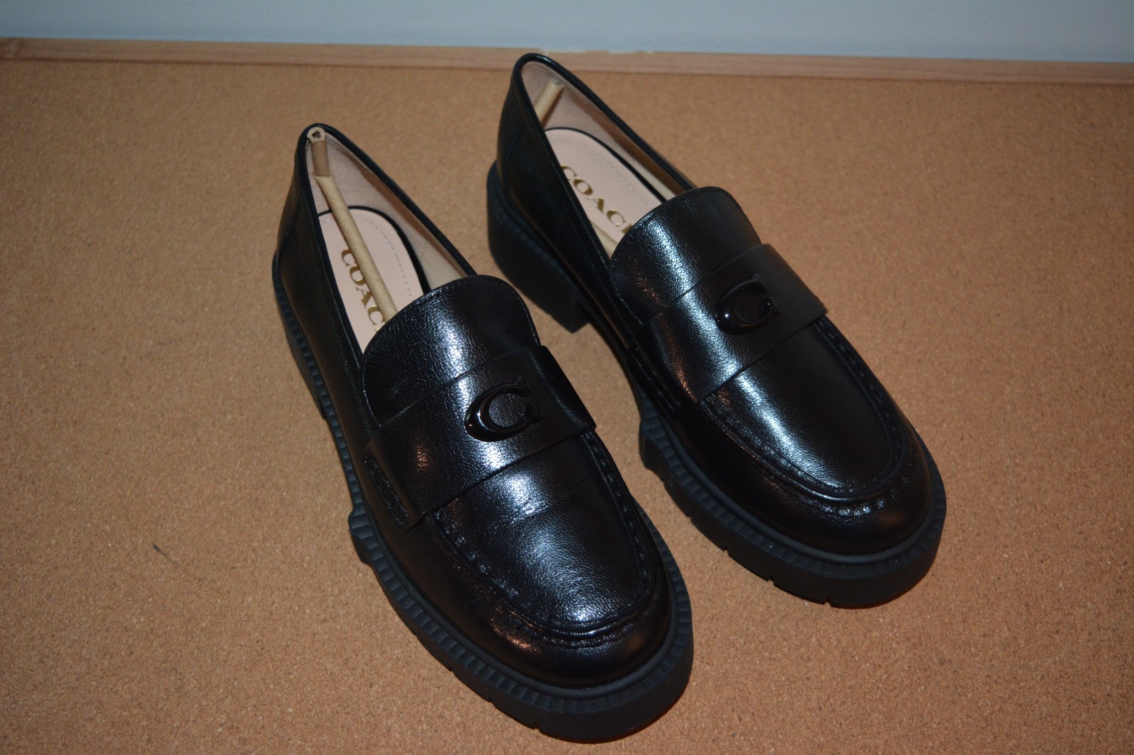 NEW Coach Leah Platform Loafer Black Women’s Size 8 new in box