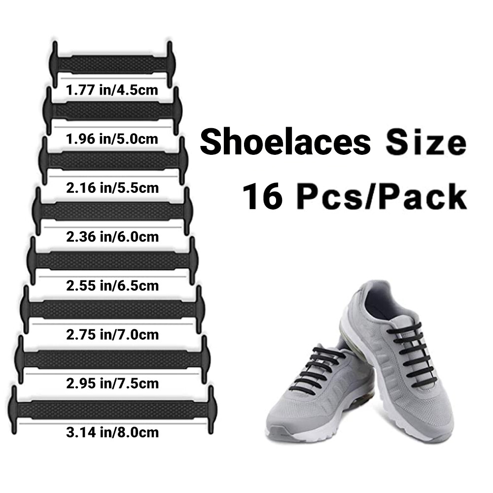16-Pcs Elastic Silicone Shoe Laces Lazy No Tie Shoelaces For Men Women Child USA