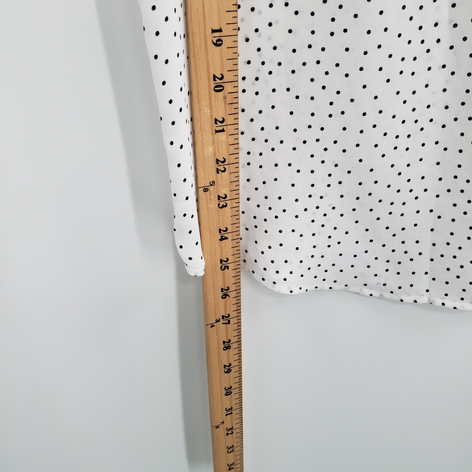 LOFT Large Polka Dot Blouse Womens White Black Button Accent Short Sleeve Top