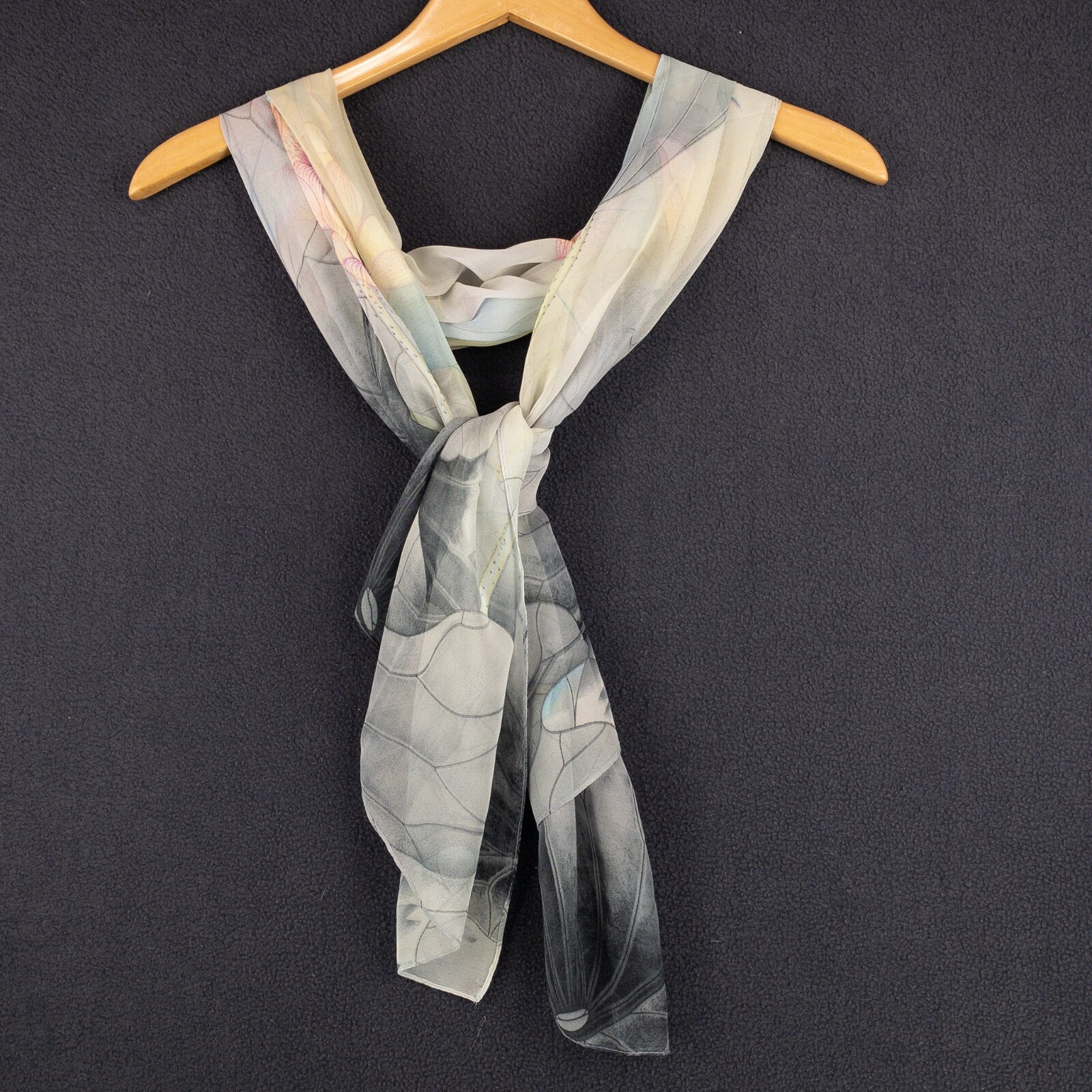 Womens Scarf Sheer Floral 20 Inches by 64 Inches Rectangular Chiffon