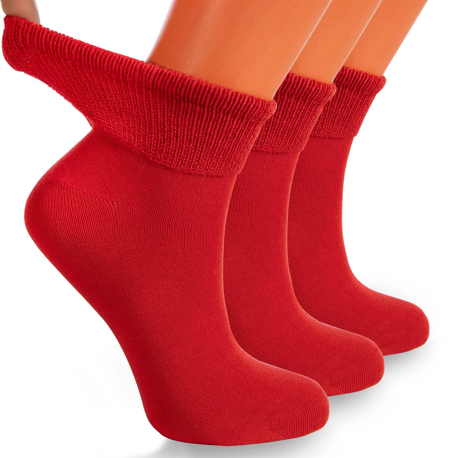 American Made Diabetic Ankle Socks 3 Pairs Non-Binding Cotton Unisex Moisture-Wi