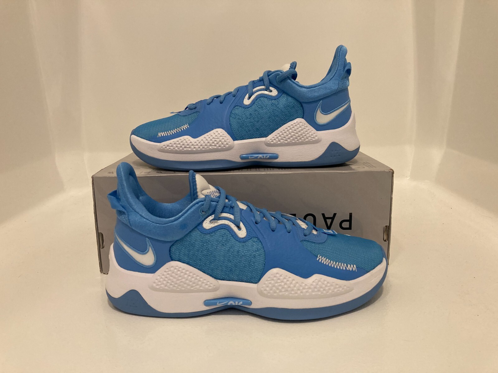 8.5 Men/10 Women – Nike PG 5 PROMO University Blue White Basketball Shoes DM5045