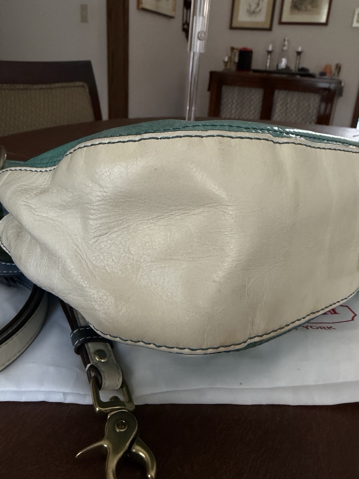 Coach 70th Anniversary Limited Edition Turnlock Satchel Green/Blue/White