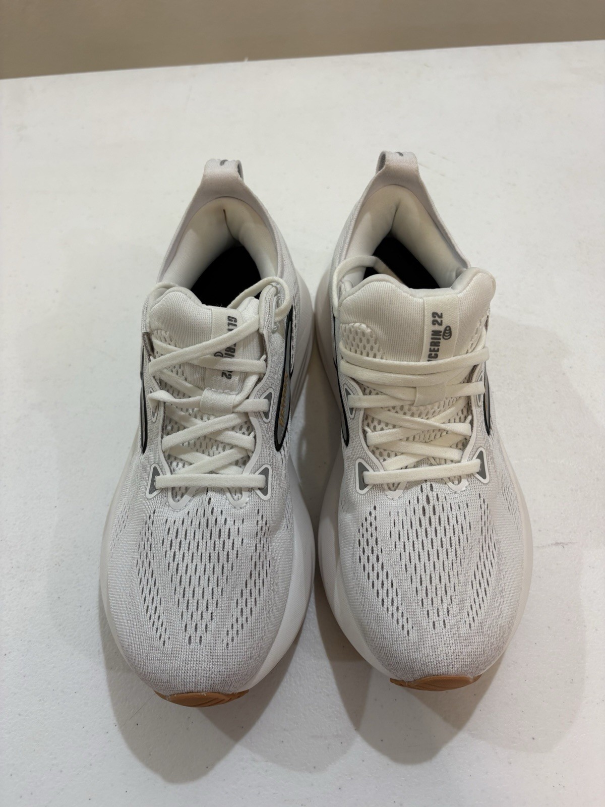 Brooks Women’s Glycerin 22 White Mesh Low Top Lace-Up Running Shoes New W/O Box