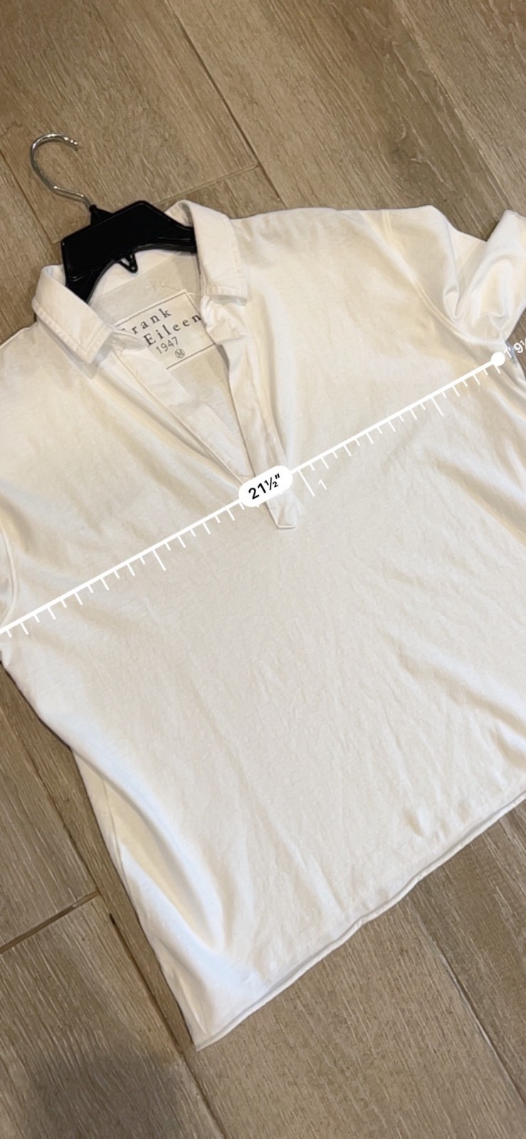 FRANK & EILEEN PATTY Short-Sleeve Popover Henley white top shirt size M