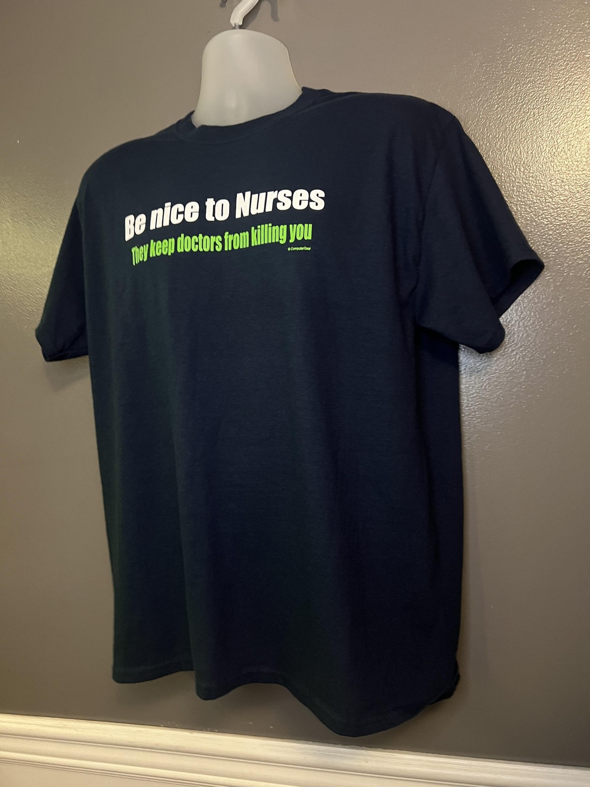 Be Nice to Nurses Shirt Mens Large Black Funny Graphic Humor Medical Nursing
