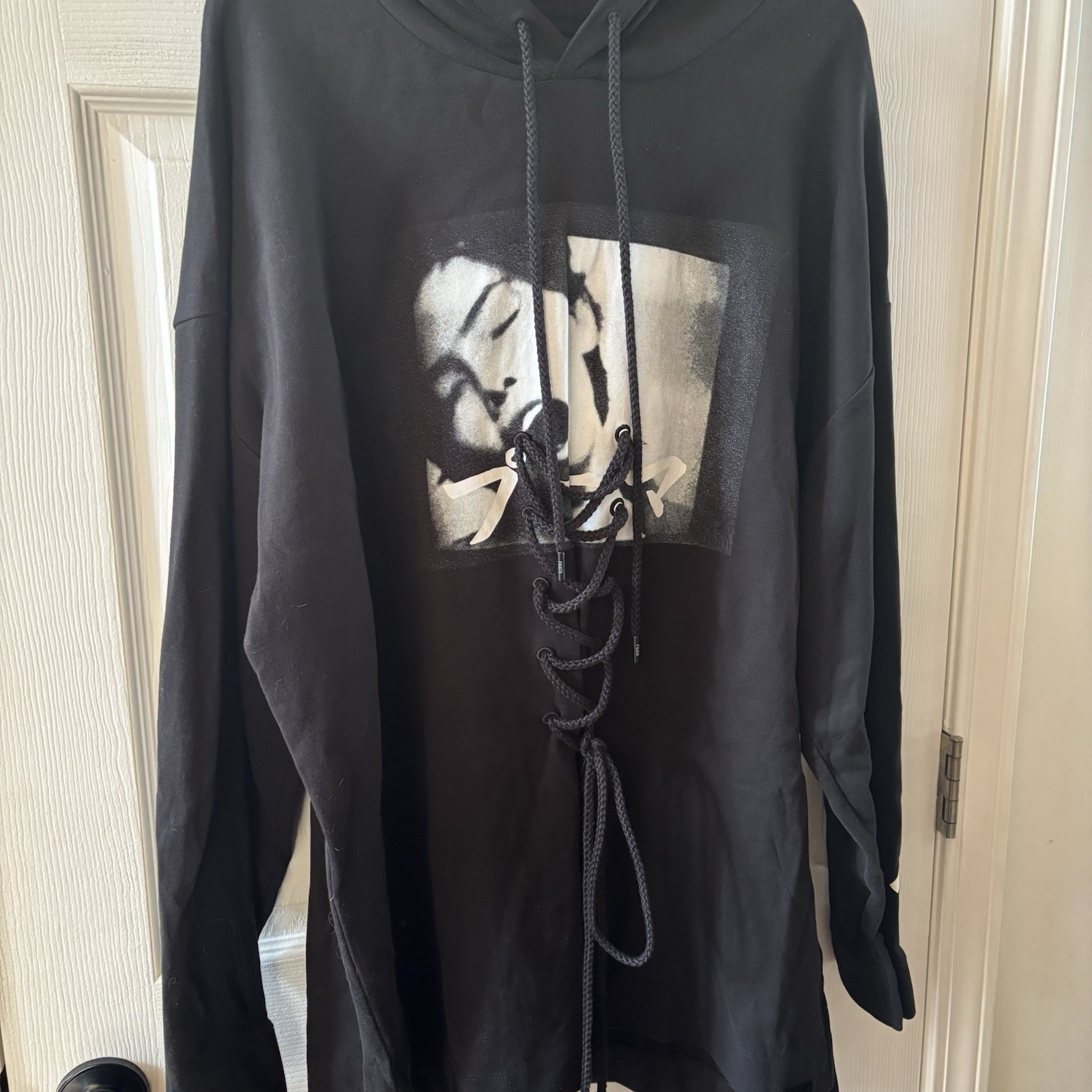 NWT Fenty x Puma by Rihanna Oversized Printed Hoodie Black Hitoshi Nomura LARGE