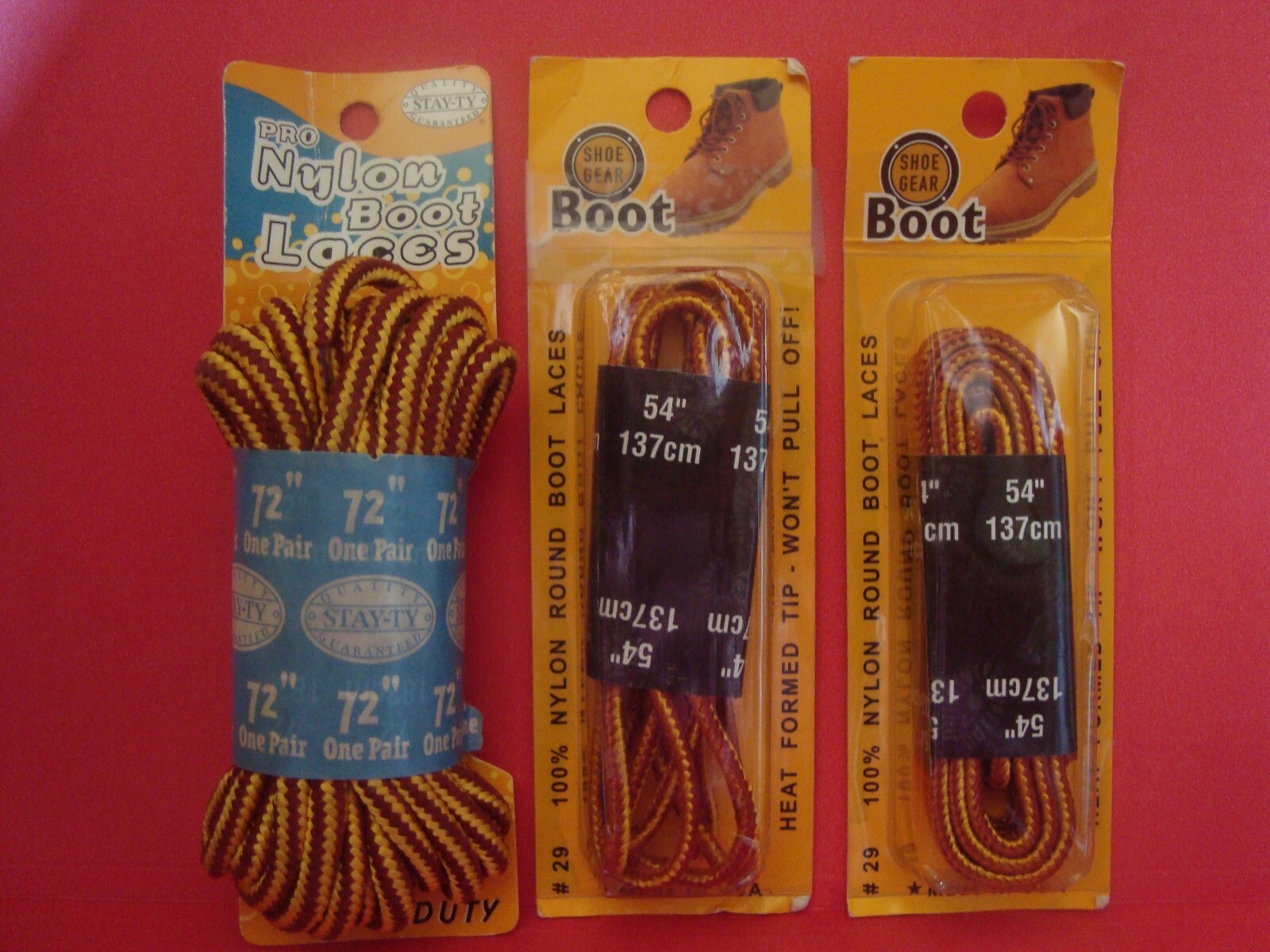 NEW 1 pr Heavy Duty 72″ 100% Nylon Boot Laces & 1 pr 54″ 100% Nylon Boot Laces
