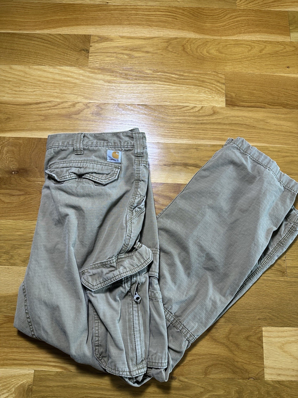 Carhartt Force Men’s Relaxed Fit Straight Leg Beige Ripstop Cargo Pants 36