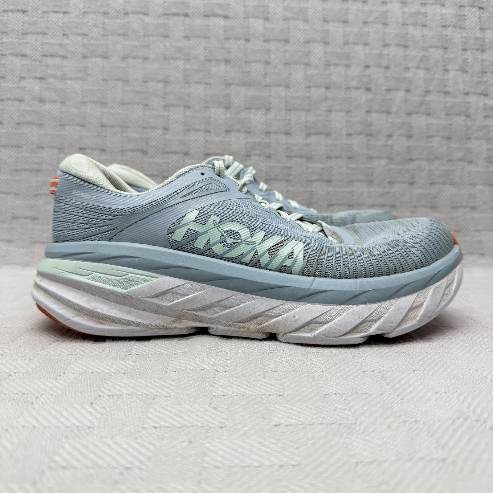 HOKA Bondi 7 Wide Blue Fog Womens Size 7 D 1110531 BFBG