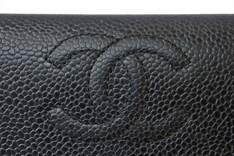 Chanel Authentic wallet A50070 Caviar Leather Black COCO
