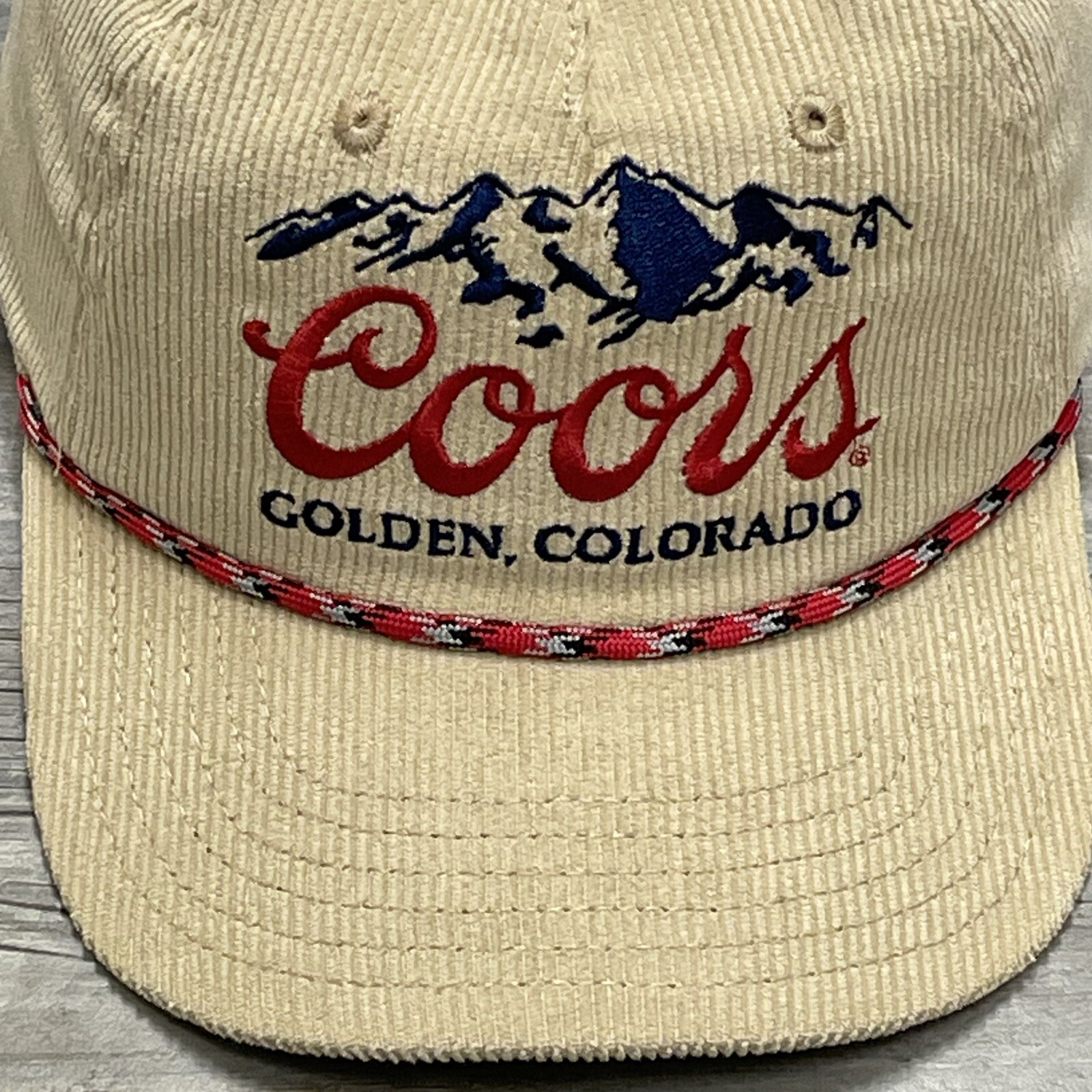 Coors Banquet Corduroy Snapback Hat Vintage Beer Golden Colorado Cap