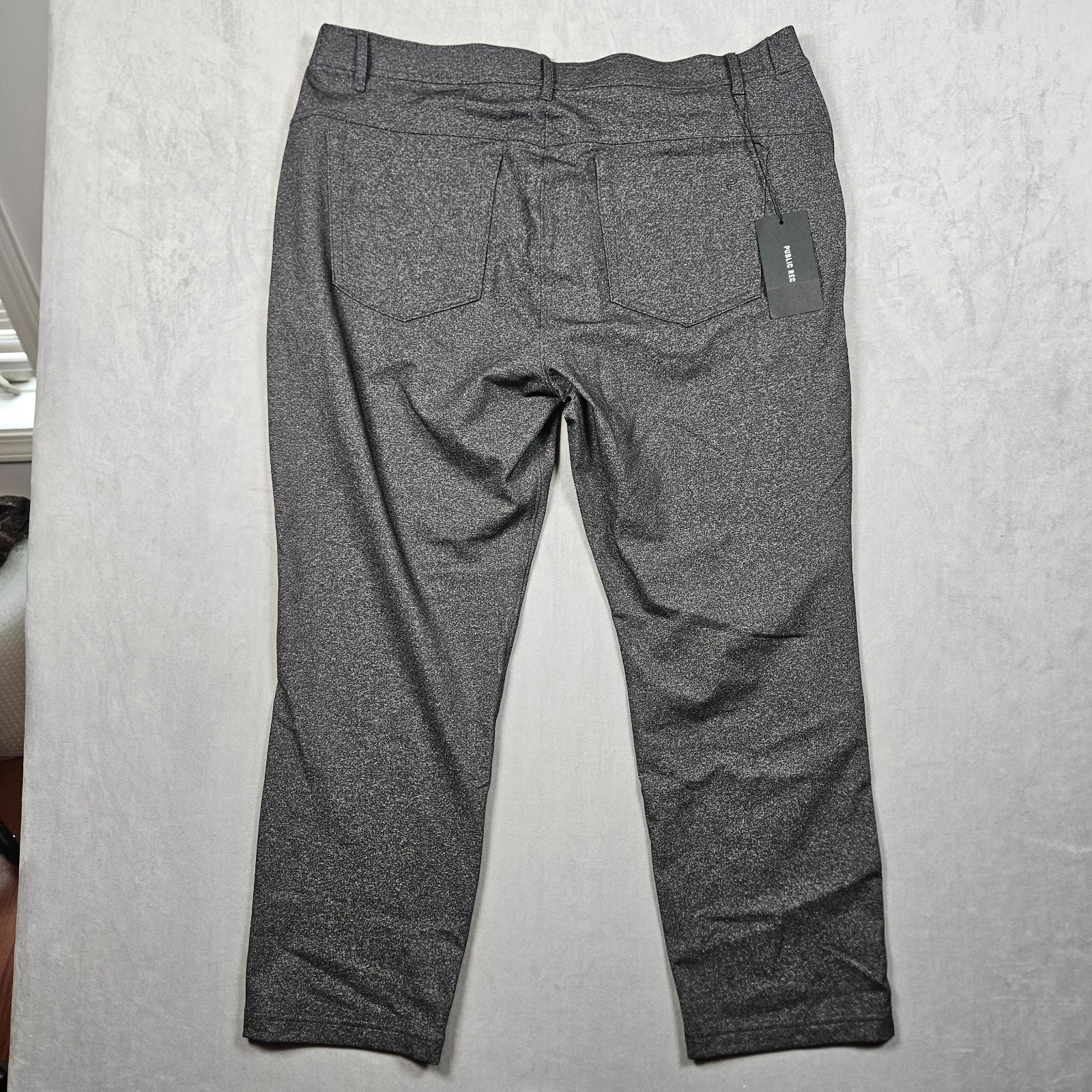 NEW Public Rec Gamechanger Pants Mens 38/28 Heather Charcoal 5 Pocket Stretch