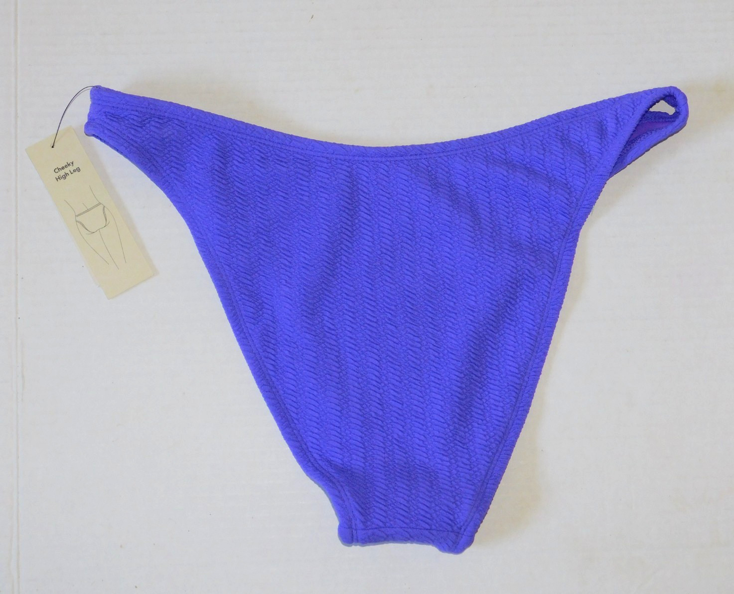 Womens Medium 8 10 Purple Swimsuit Swim Bottoms Bikini Cheeky High Leg