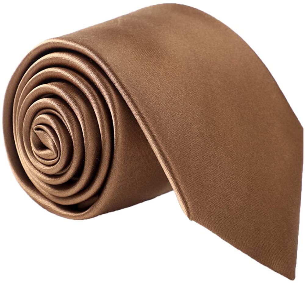 Fortunatever Mens Solid Color Tie, Pocket Square, Neckties, Regular or Skinny