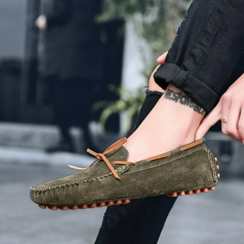 Men’s Casual Shoes Breathable Suede Loafers Moccasins Slip on Driving Flats