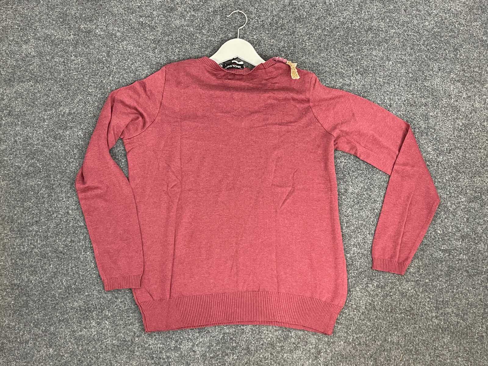 Kingsland Sweater Womens Large Red Beaded Pullover Sweatshirt Long Sleeve n131