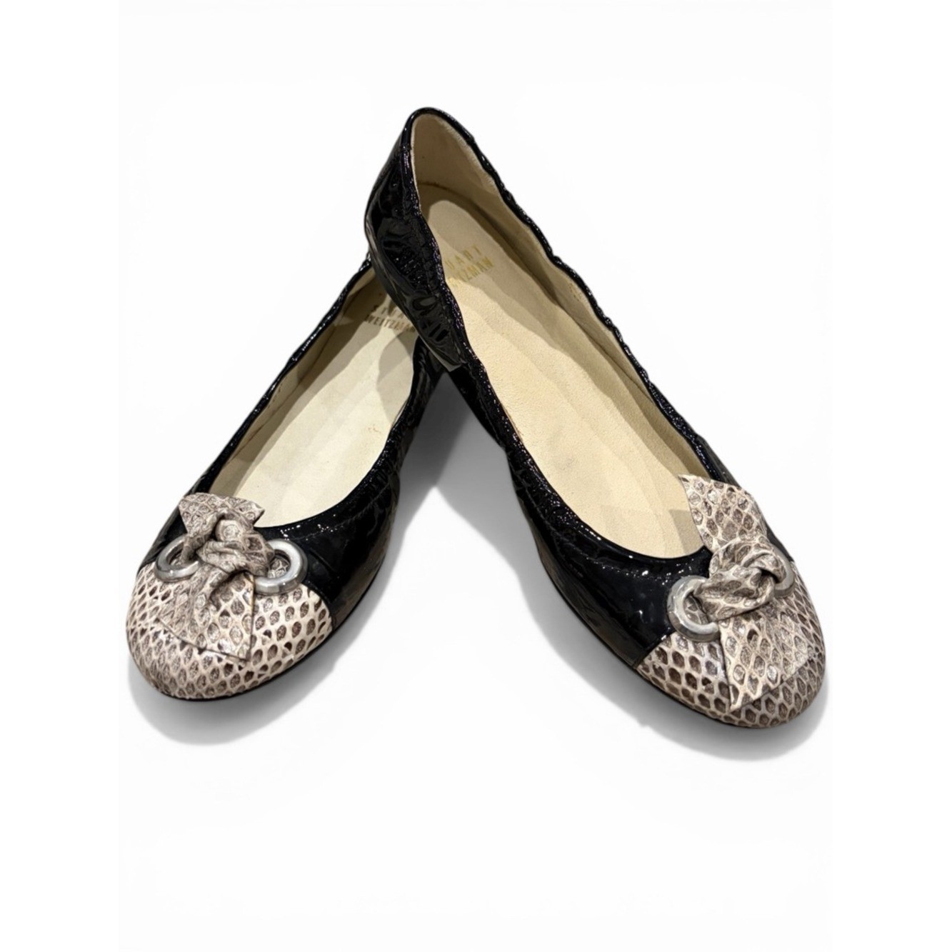 Stuart Weitzman ballet flats with Beige Snakeskin Toe – New without tags