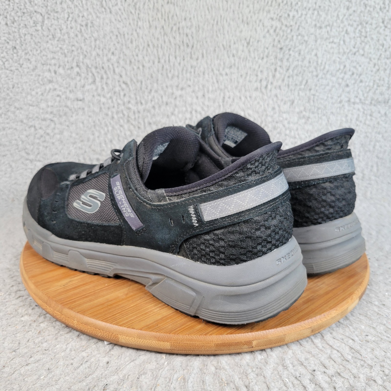 Skechers Hands Free Slip-ins Relaxed Fit: Oak Canyon Black/Charcoal 11 X-Wide