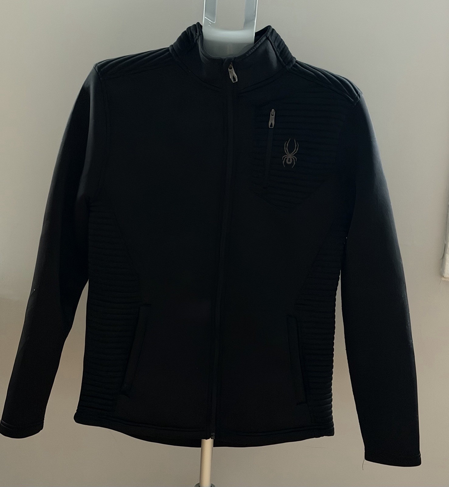 Spyder Men’s Black Full Zip Stand Collar Jacket Regular Fit Size M 44-46