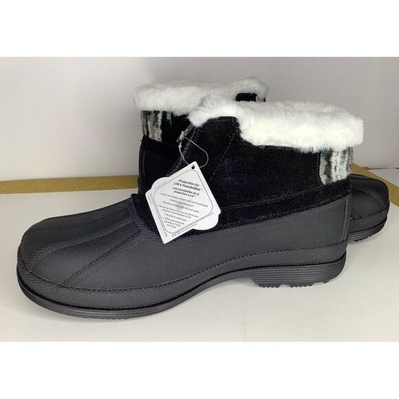 Propet Lumi Women’s 11W Ankle zip black/white Duck Snow Boots