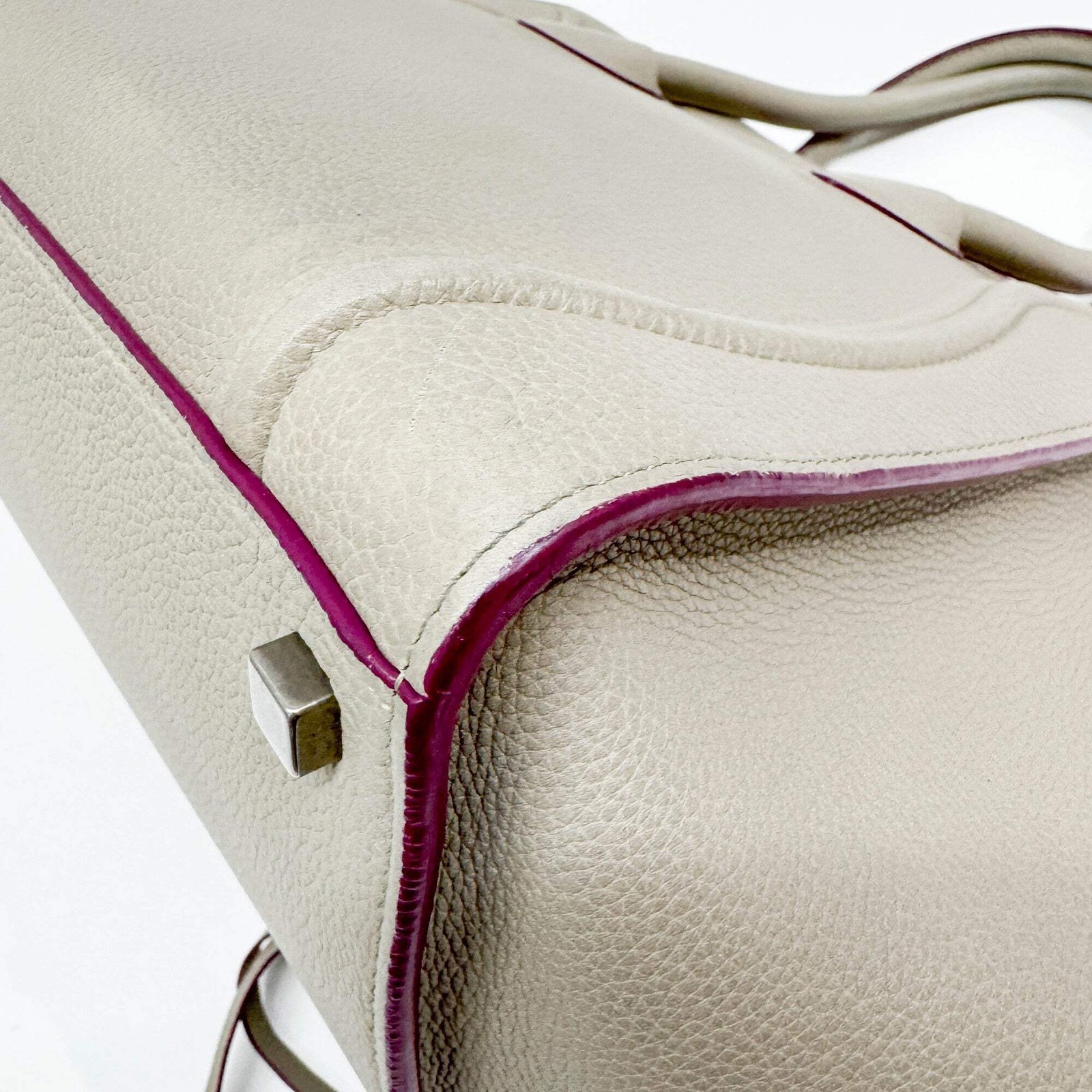 CELINE Luggage Phantom Beige Leather Tote Handle Bag