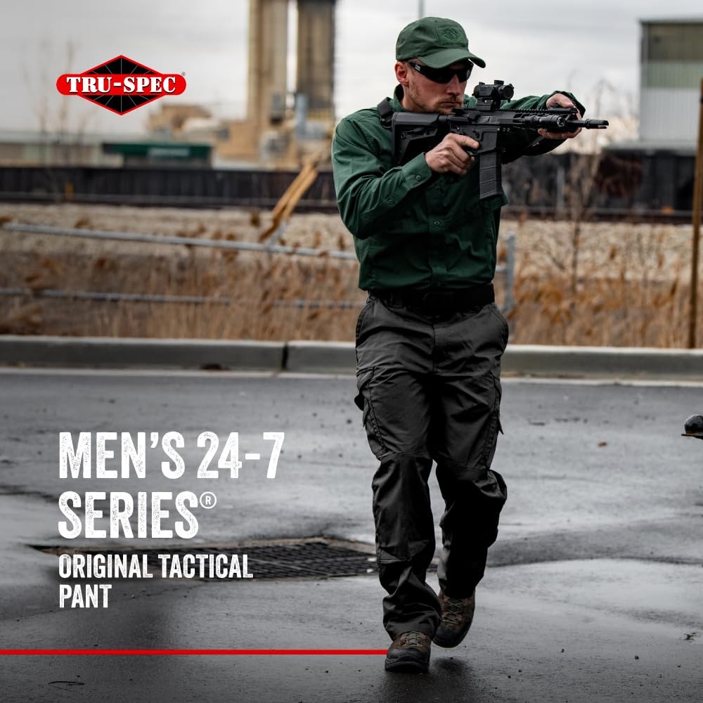 Tru-Spec 24-7 Tactical Pants for Men , Water-Resistant Olive Drab – 30W x 34L