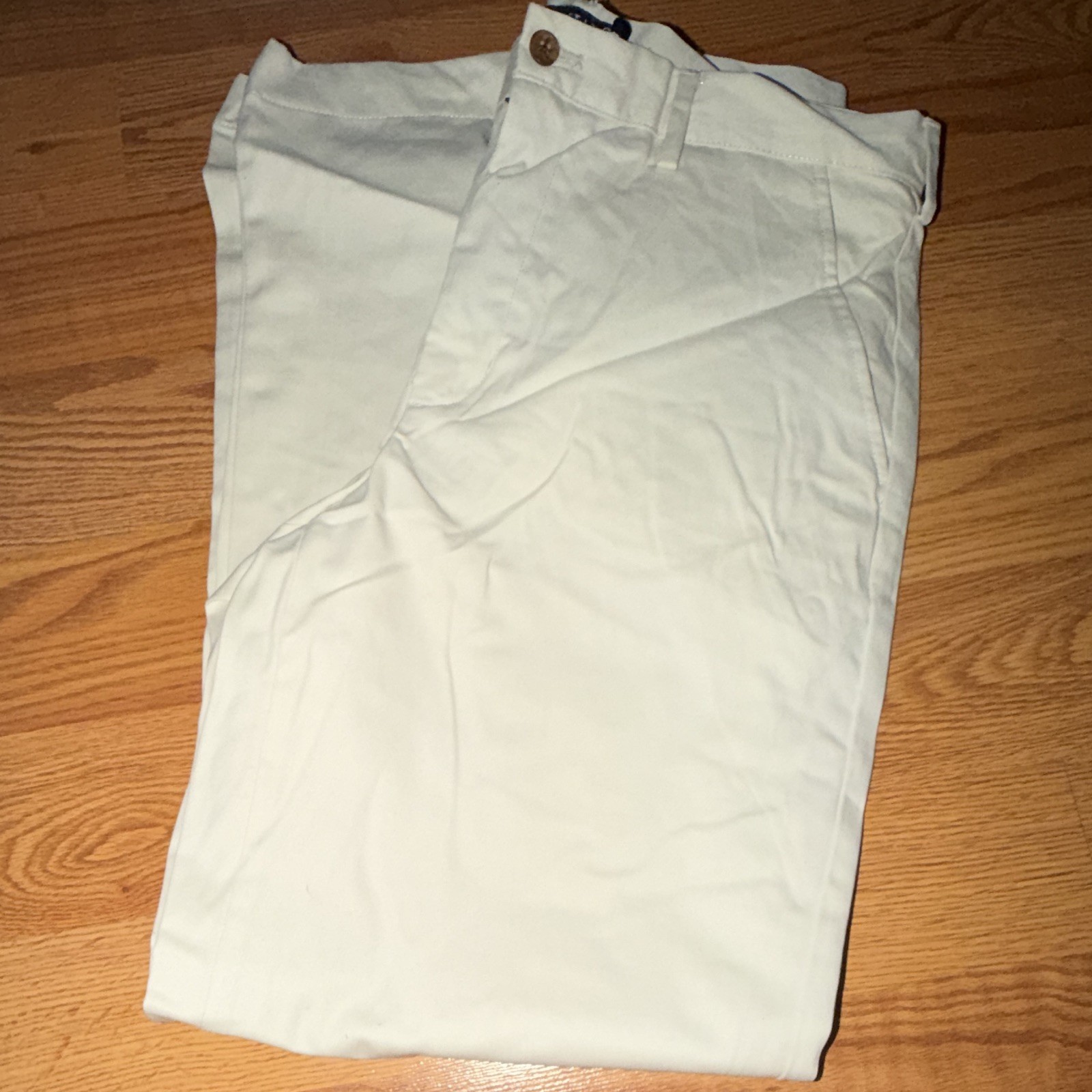 Chaps Men’s White Chino Pants 32W Cotton Twill Flat Front Straight Leg