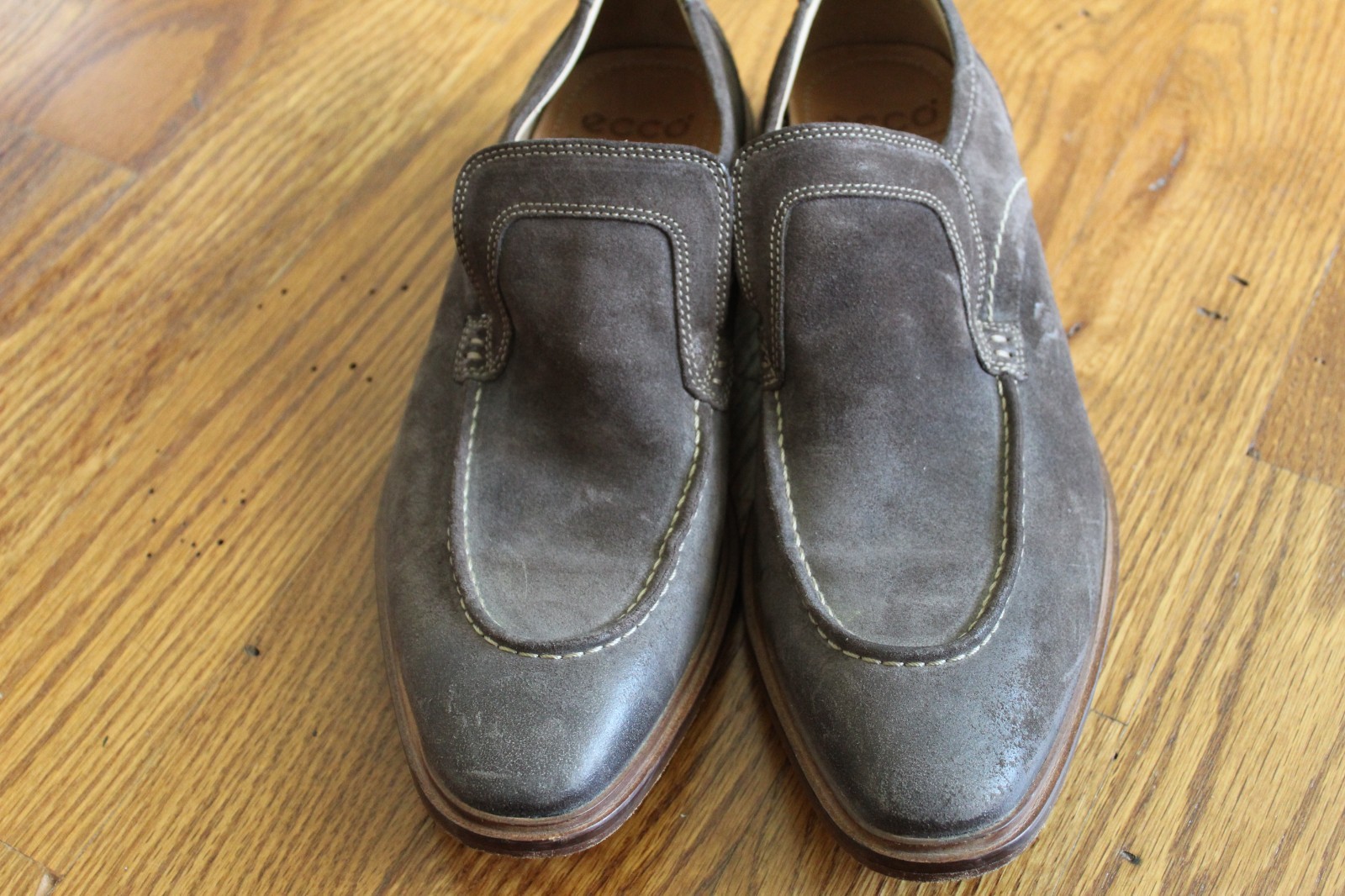 Mens Ecco suede slip on loafer grey size 9.5-10