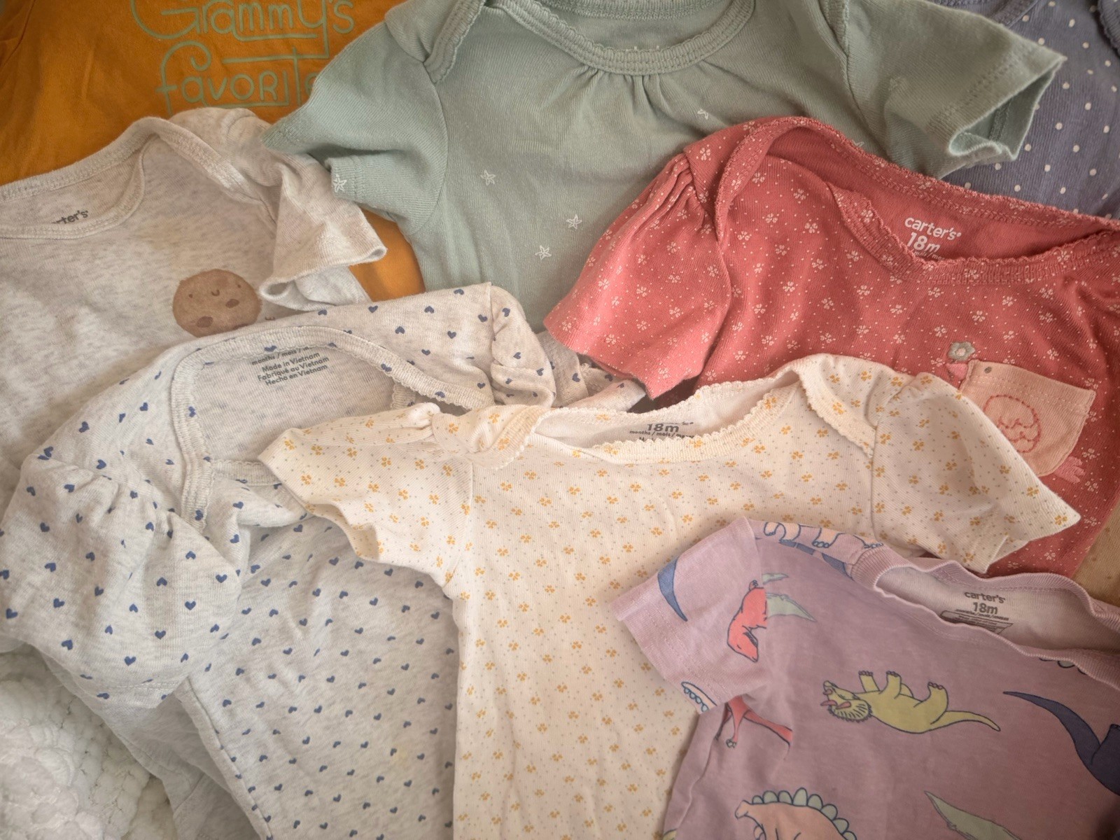 Carters Assorted Toddler Girl One Piece 18 Months, Short Sleeve, Lot Of 12