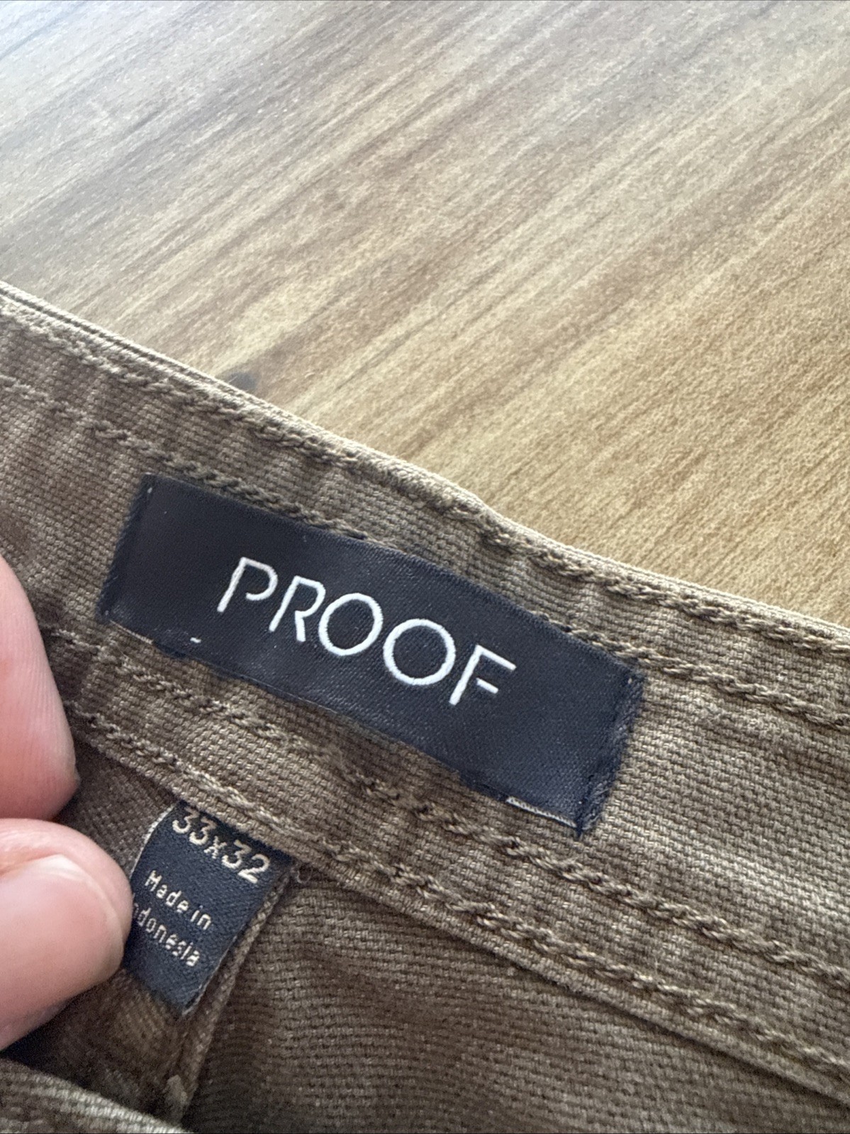 Proof Rover Double Knee Work Pant Mens 33×32 Athletic Taper Fit Beige Huckberry