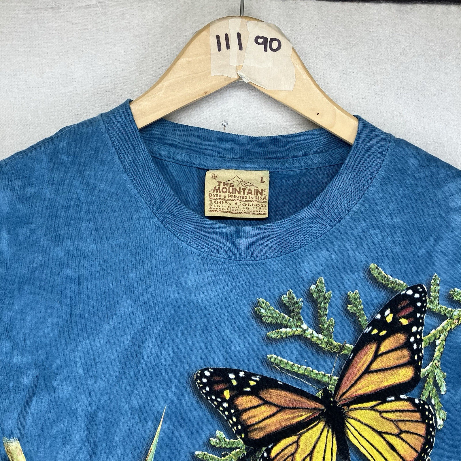 Vintage Butterfly Nature T Shirt Mens Large Mountain Cotton Super Colorful