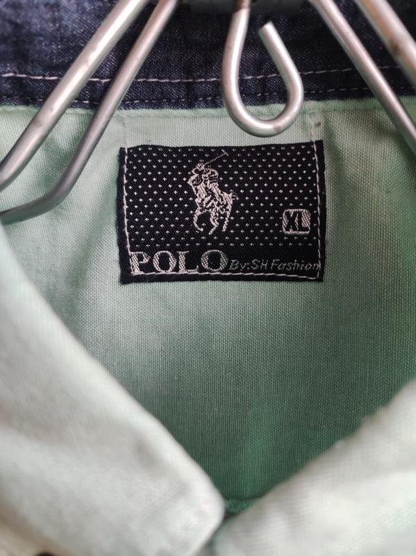 Men Polo by SH shirt turquoise cotton 42/XL/50