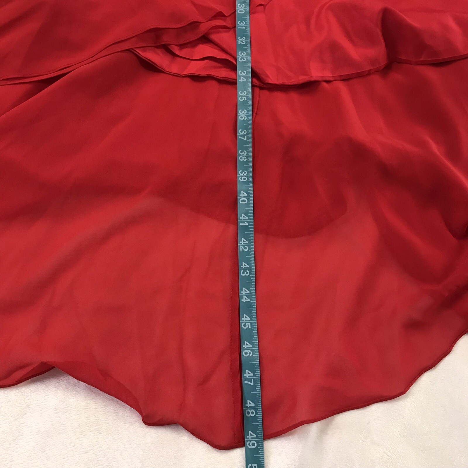 JJS House Sleeveless Asymmetrical Dress Women’s Size 14 Color Red V-Neck Hi-Low