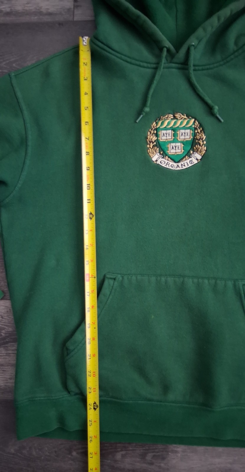 Midnight Organic Aye Aye Aye Pullover Fleece Hoodie Green Size Large