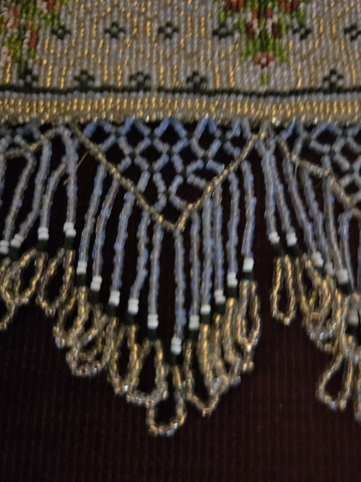 Antique 1900’s Rose Motif Beaded Purse