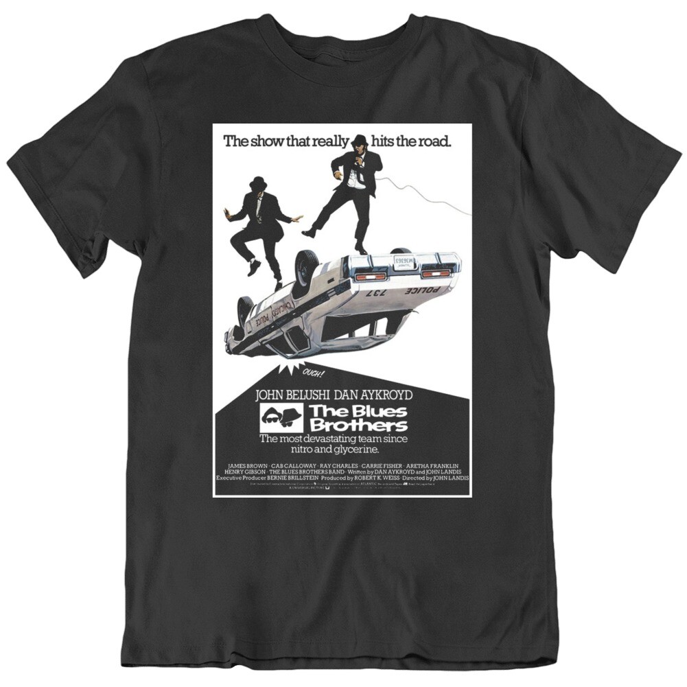 80’s Movie The Blues Brothers Retro Movie Poster Black T Shirt