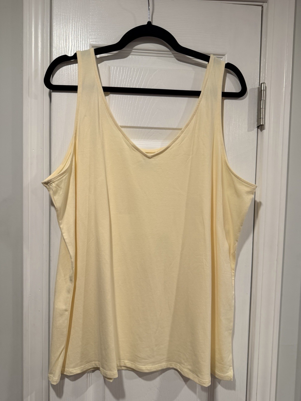 NWOT J. Jill Size 3X Perfect Reversible Tank Top Soft Stretch Cotton Pale yellow