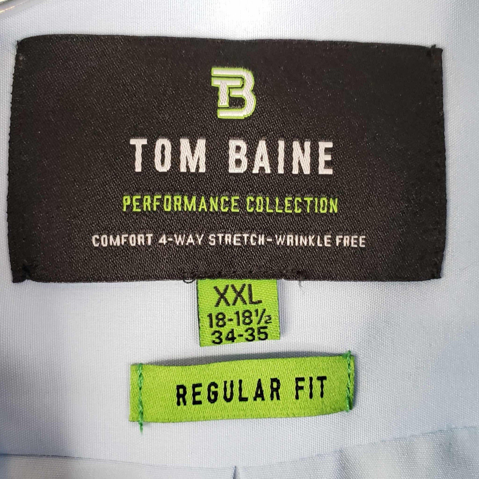Tom Baine Shirt Button Up Men’s Size XXL Performance Long Sleeve Blue New