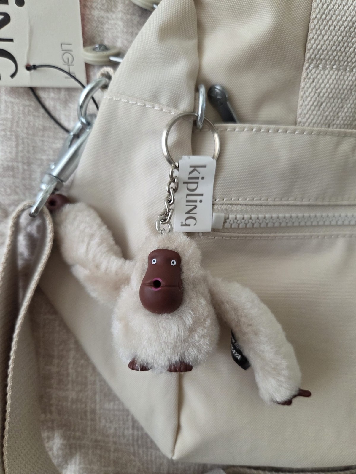 NEW Kipling Klara Satchel crossbody bag (Beige) with adjustable strap